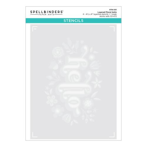 Spellbinders - Sencils - Layered Floral Hello STN-051