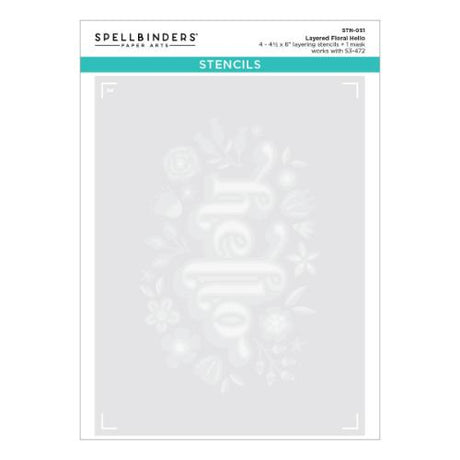 Spellbinders - Sencils - Layered Floral Hello STN-051
