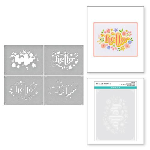 Spellbinders - Sencils - Layered Floral Hello STN-051