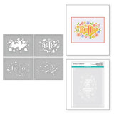 Spellbinders - Sencils - Layered Floral Hello STN-051