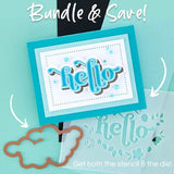 Spellbinders - Floral Hello Stencil and Die Bundle