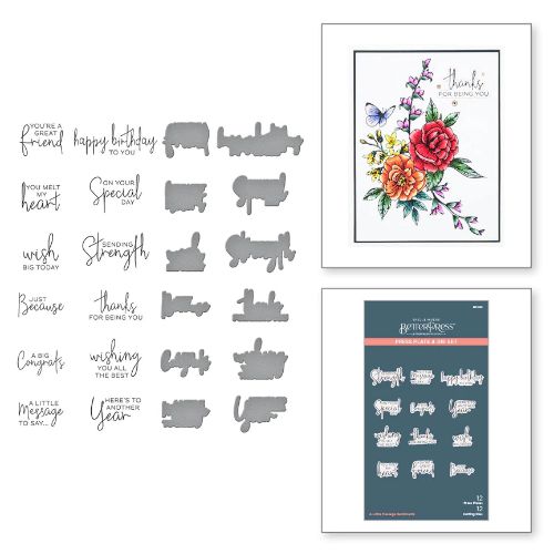 Spellbinders - A Little Message Sentiments Press Plate & Die Set - Postage as per Actual