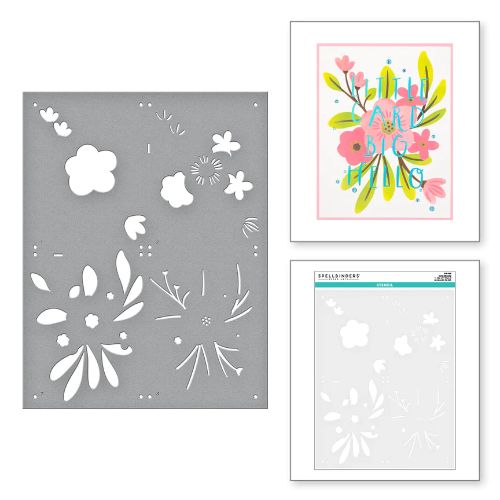 Spellbinders - Hello Blooms Stencil - Postage as per Actual