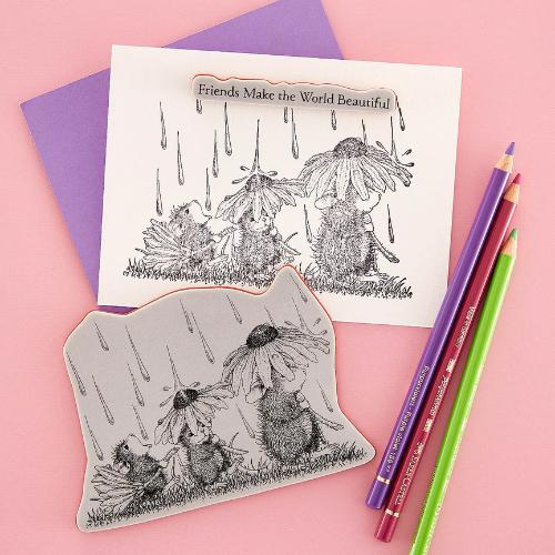 Spellbinders - Spring Rain Cling Rubber Stamp by House-Mouse Designs