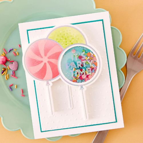 Spellbinders - It's My Party Glimmer Sentiments Hot Foil Plate & Die Set