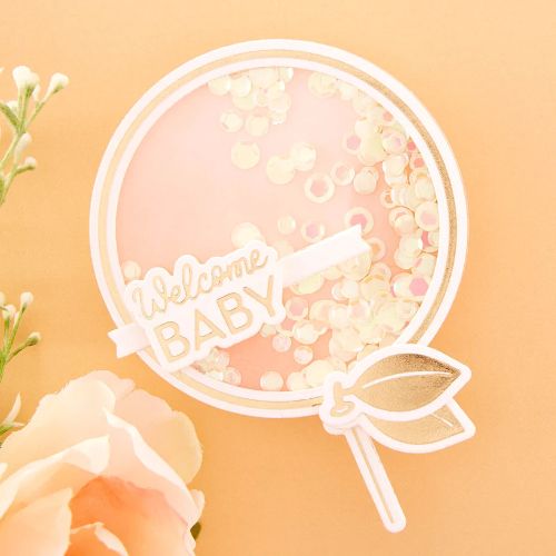 Spellbinders - It's My Party Glimmer Sentiments Hot Foil Plate & Die Set