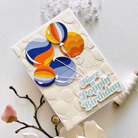 Spellbinders - Glimmering Poppin' Birthday Hot Foil Plate & Die Set