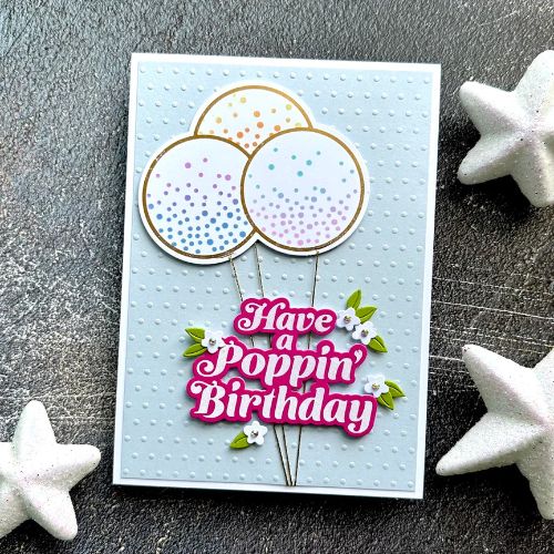 Spellbinders - Glimmering Poppin‚Äô Birthday Hot Foil Plate & Die Set