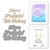 Spellbinders - Glimmering Poppin‚Äô Birthday Hot Foil Plate & Die Set