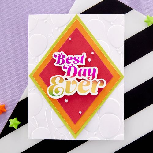 Spellbinders - Glimmering Best Day Hot Foil Plate & Die Set