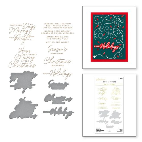 Spellbinders - A Merry Little Christmas Sentiments Glimmer Hot Foil Plate & Die Set by Yana Smakula