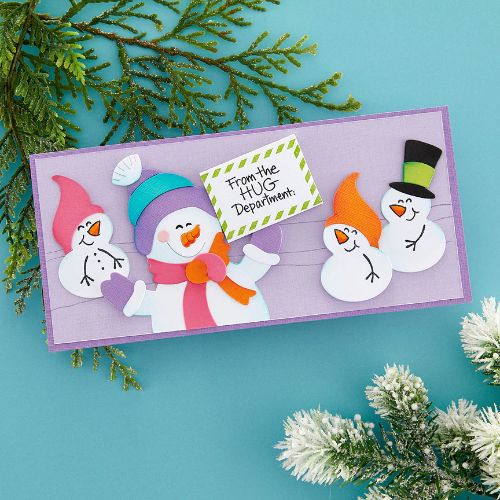 Spellbinders - Snowman Hugs Faces & Sentiments Clear Stamp Set