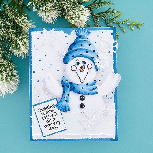 Spellbinders - Snowman Hugs Faces & Sentiments Clear Stamp Set