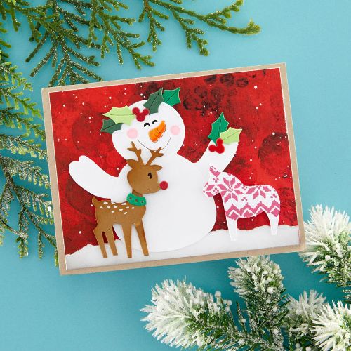 Spellbinders - Snowman Hugs Faces & Sentiments Clear Stamp Set