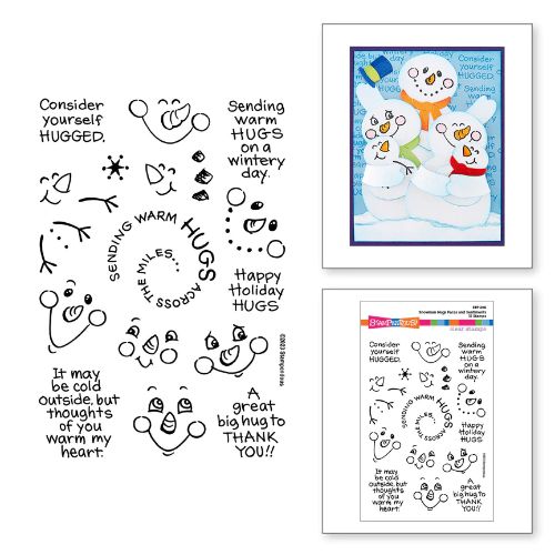 Spellbinders - Snowman Hugs Faces & Sentiments Clear Stamp Set