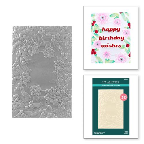 Spellbinders - Notched Corner Florals 3D Embossing Folder