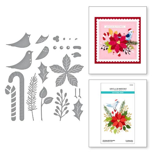 Spellbinders - Christmas Bird Poinsettia Etched Dies