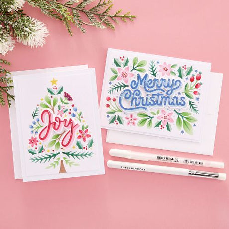 Spellbinders - Layered Merry Christmas Foliage Stencil and Die Bundle