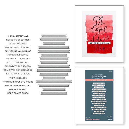 Spellbinders - Merry & Bright Sentiment Strips Press Plate & Die Set - Postage as per Actual
