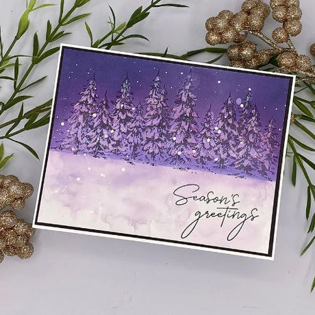 Spellbinders - Seasons Greetings Evergreens Press Plate & Die Set