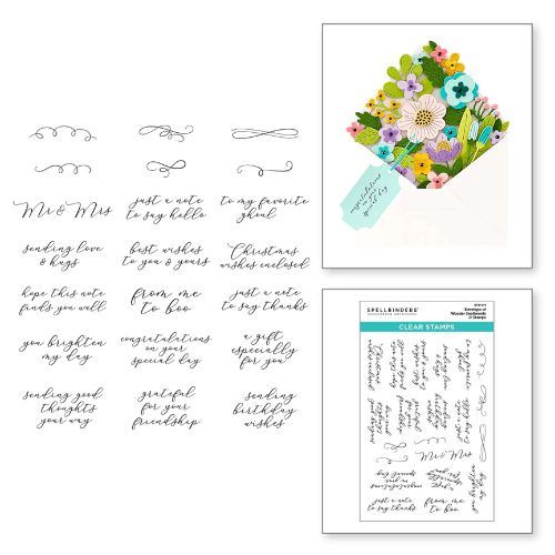 Spellbinders - Envelope of Wonder Sentiments Clear Stamp Set