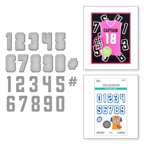 Spellbinders - Jersey Numbers Set Etched Dies by Justine Dvorak