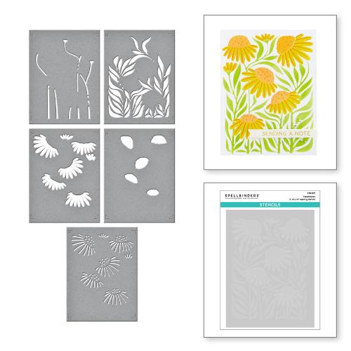 Spellbinders - Coneflower Layered Stencil