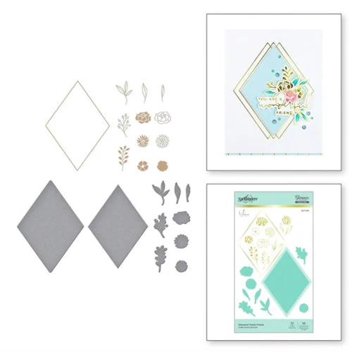 Spellbinders - Glimmer Plate - Diamond Floral Frame GLP-253