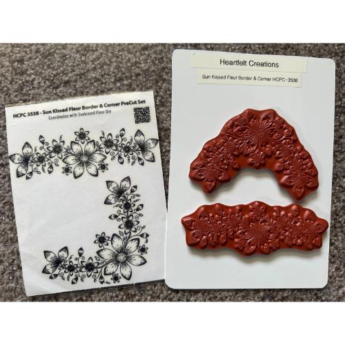Heartfelt Creations - Sun Kissed Fleur Border & Corner Stamp HCPC-3538