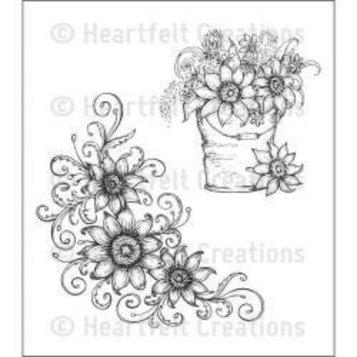 Heartfelt Creations - Sunflower Bouquet Stamp HCPC-3628