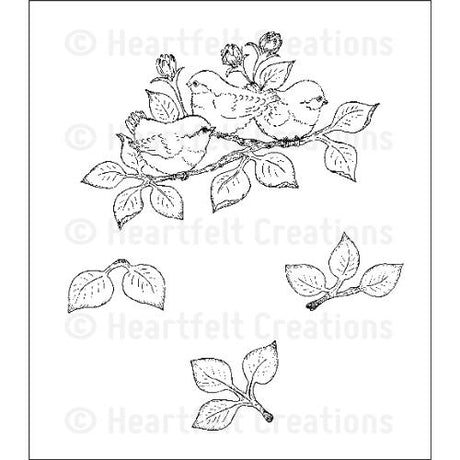 Heartfelt Creations - Fluffy Birds Stamp HCPC-3646
