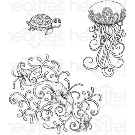 Heartfelt Creations - Under The Sea Coral Stamp HCPC-3737