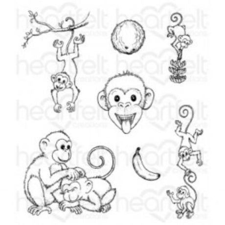 Heartfelt Creations - Monkey Antics Stamp HCPC-3779