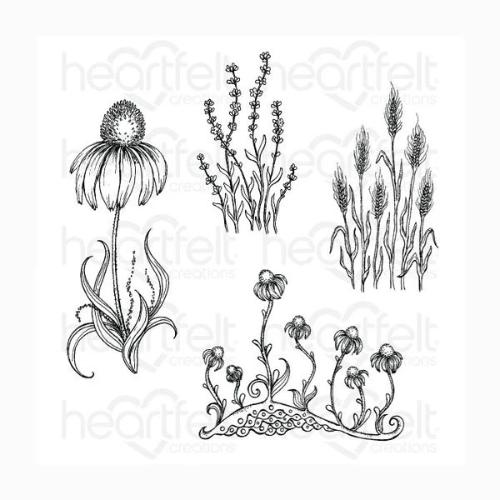 Heartfelt Creations - Backyard Blossoms Stamp HCPC-3827