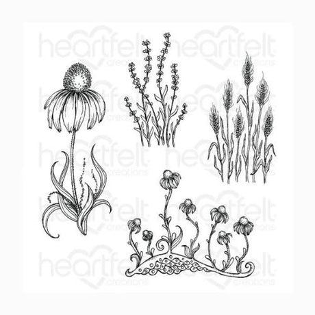Heartfelt Creations - Backyard Blossoms Stamp HCPC-3827