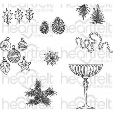 Heartfelt Creations - Merry And Bright Accents Stamp HCPC-3838