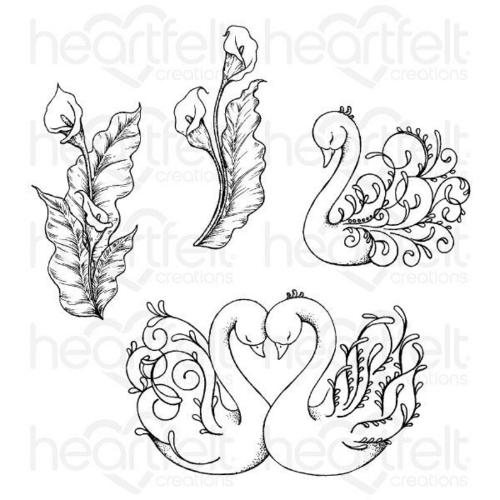 Heartfelt Creations - Feathery Swan Stamp HCPC-3898