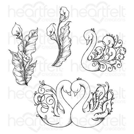 Heartfelt Creations - Feathery Swan Stamp HCPC-3898