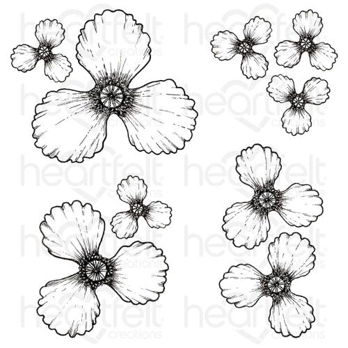 Heartfelt Creations - Wild Poppy Cling Stamp Set