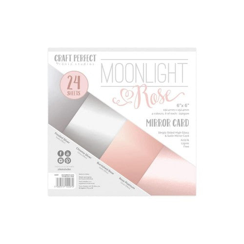 Craft Perfect Mirror Cardstock 6"X6" 24/Pkg Moonlight Rose