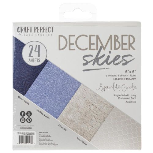 Craft Perfect Luxury Embossed Cardstock 6"X6" 24/Pkg December Skies