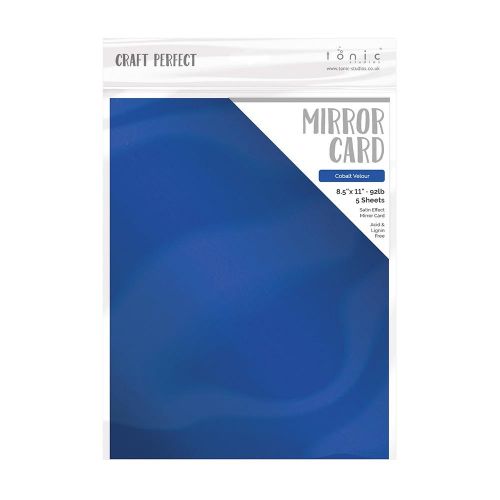 Craft Perfect Satin Mirror Cardstock 8.5"X11" 5/Pkg Satin -Cobalt Velour