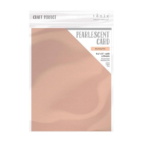 Craft Perfect Pearlescent Cardstock 8.5"X11" 5/Pkg Blushing Pink