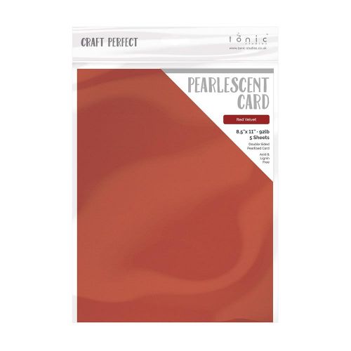 Craft Perfect Pearlescent Cardstock 8.5"X11" 5/Pkg Red Velvet