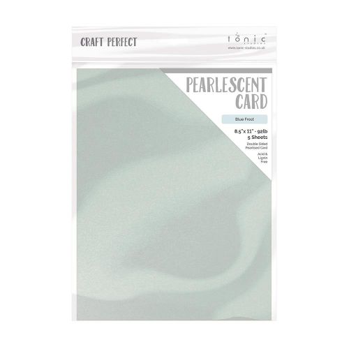 Craft Perfect Pearlescent Cardstock 8.5"X11" 5/Pkg Blue Frost