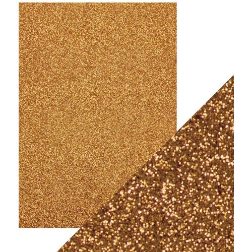 Craft Perfect Glitter Cardstock 8.5"X11" 5/Pkg Welsh Gold