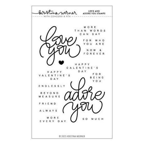 Concord & 9th Kristina Werner Love and Adore You Stamps and Dies Bundle - Postage as per Actual