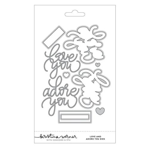 Concord & 9th Kristina Werner Love and Adore You Stamps and Dies Bundle - Postage as per Actual
