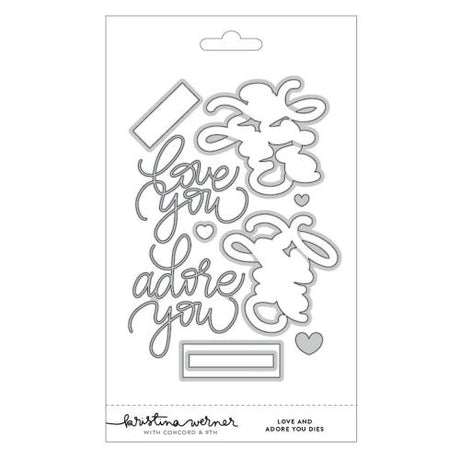Concord & 9th Kristina Werner Love and Adore You Stamps and Dies Bundle - Postage as per Actual