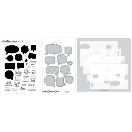 Concord & 9th Kristina Werner Just Talking Stamps Dies and Stencils Bundle - Postage as per Actual